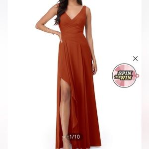 3 Azazie Burnt Orange Bridesmaid dresses